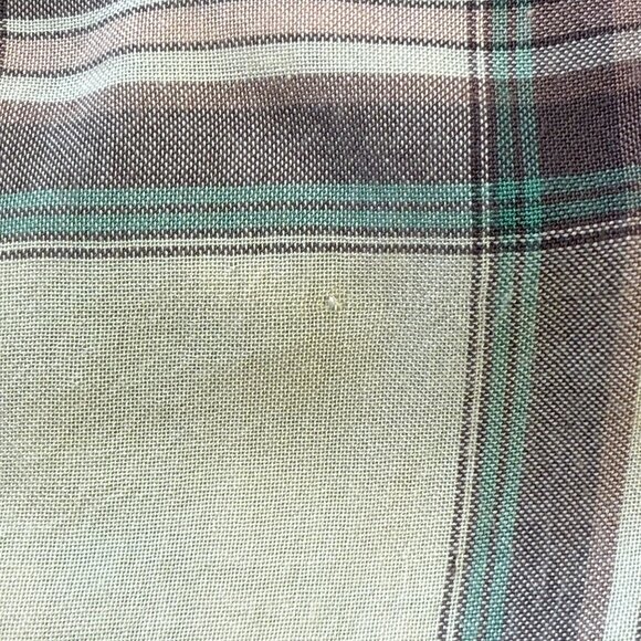 Maurices Plaid Button Long Sleeve Shirt w/ Lace Detail 100% Rayon Womens Size 0 - Picture 7 of 7